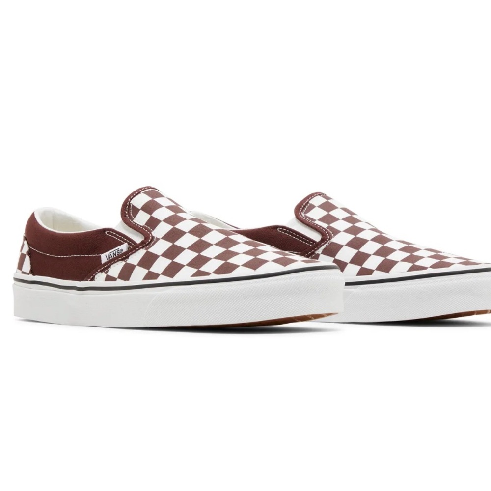 Vans Brown Checkered Slip-On Sneakers
